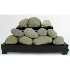 24-in Alterna Vent Free Double Face Fire Stone Remote Ready Black Chassis | NG
