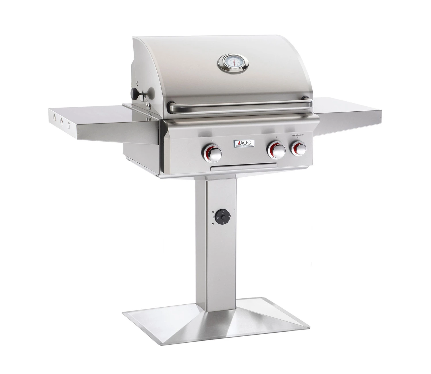 AOG 24" Natural Gas Pedestal Post Grill, No Rotis