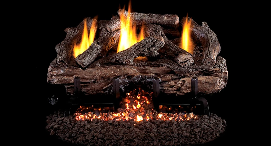 Real Fyre 16/18" Charred Aged Split Log Set, Variable Remote 3 Real Fyre 16/18" Charred Aged Split Log Set, Variable Remote